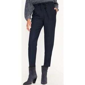 BROCHU WALKER the Dion Pleat Front Pant Size M Navy Blue Elastic Back Waist. NWT